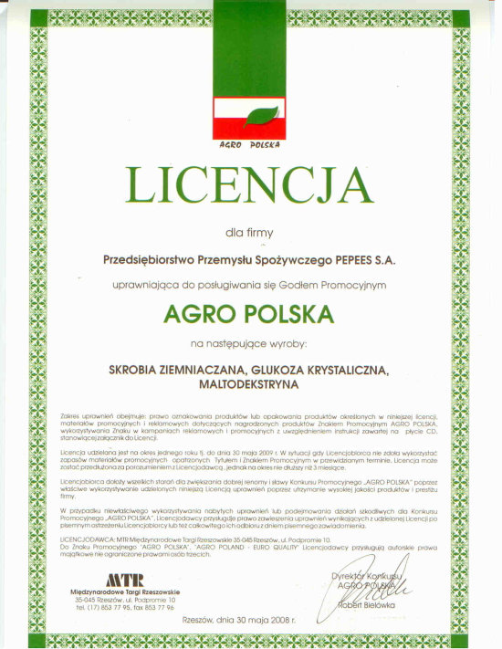 AGRO POLSKA dyplom 2008